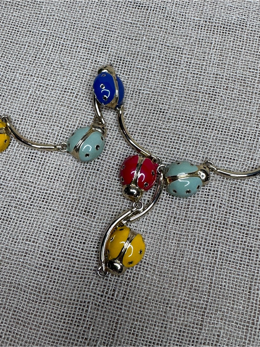 Multicolor Enamel Ladybug Station Necklace - Picture 6 of 6